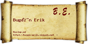Bugán Erik névjegykártya